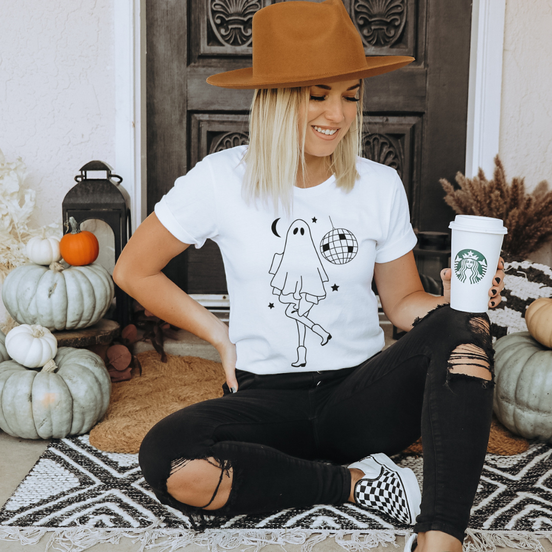 Ready To Ship- Disco Ghost Tee