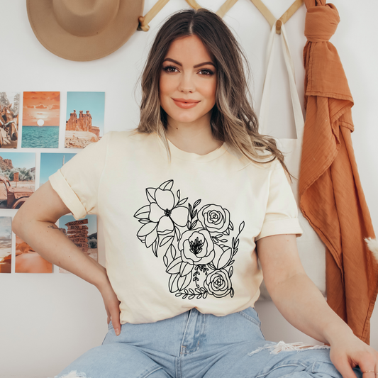 Wisconsin Floral Tee